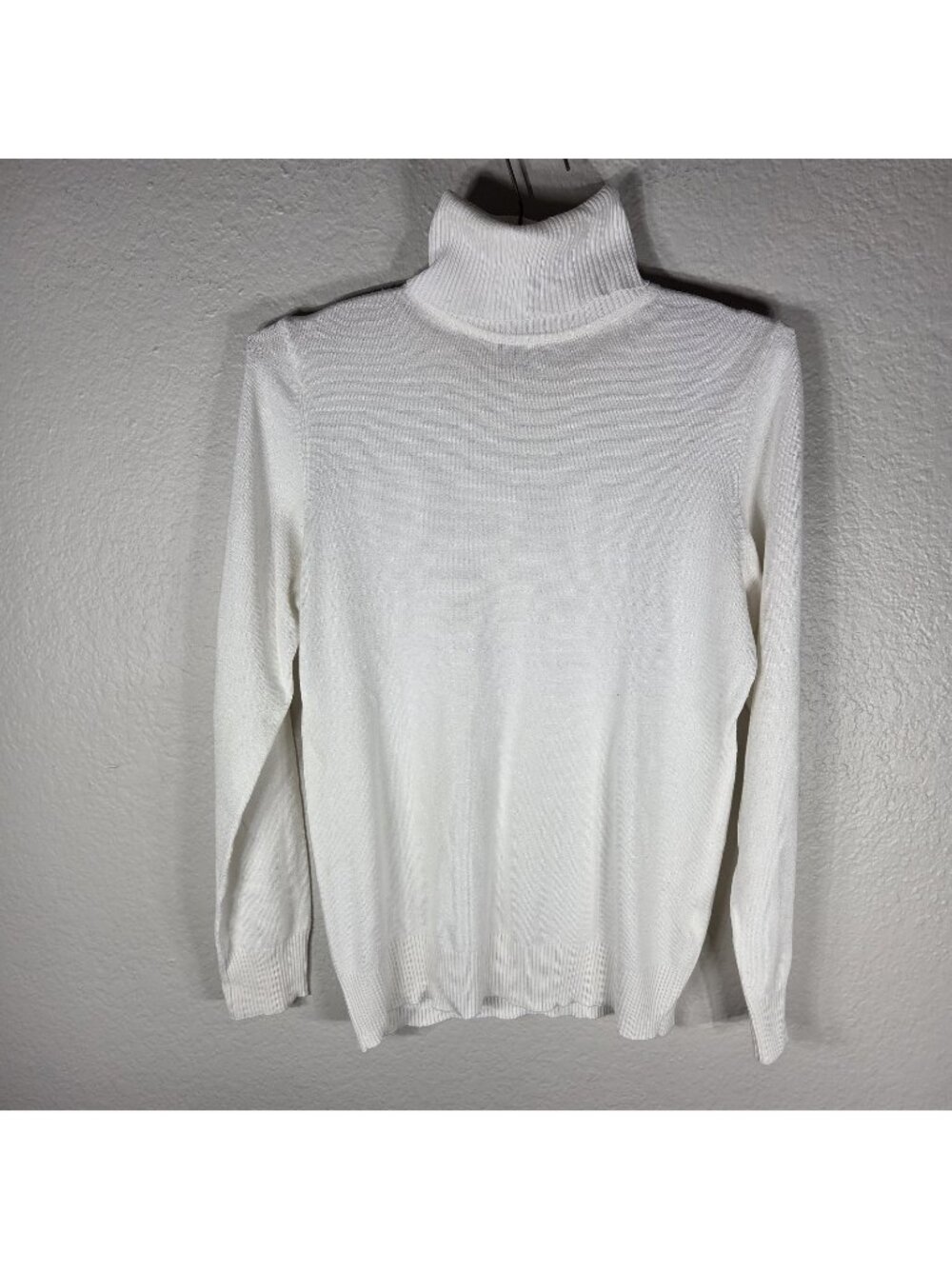 Joseph A. Women White Turtleneck Knit Sweater Women's Size S Rayon Long Sleeves